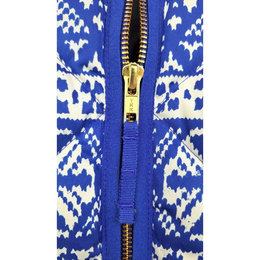 J. Crew Vest Down Feather Quilted Puffer Blue Snowflake Women Excursion XL Isle - Picture 4 of 7